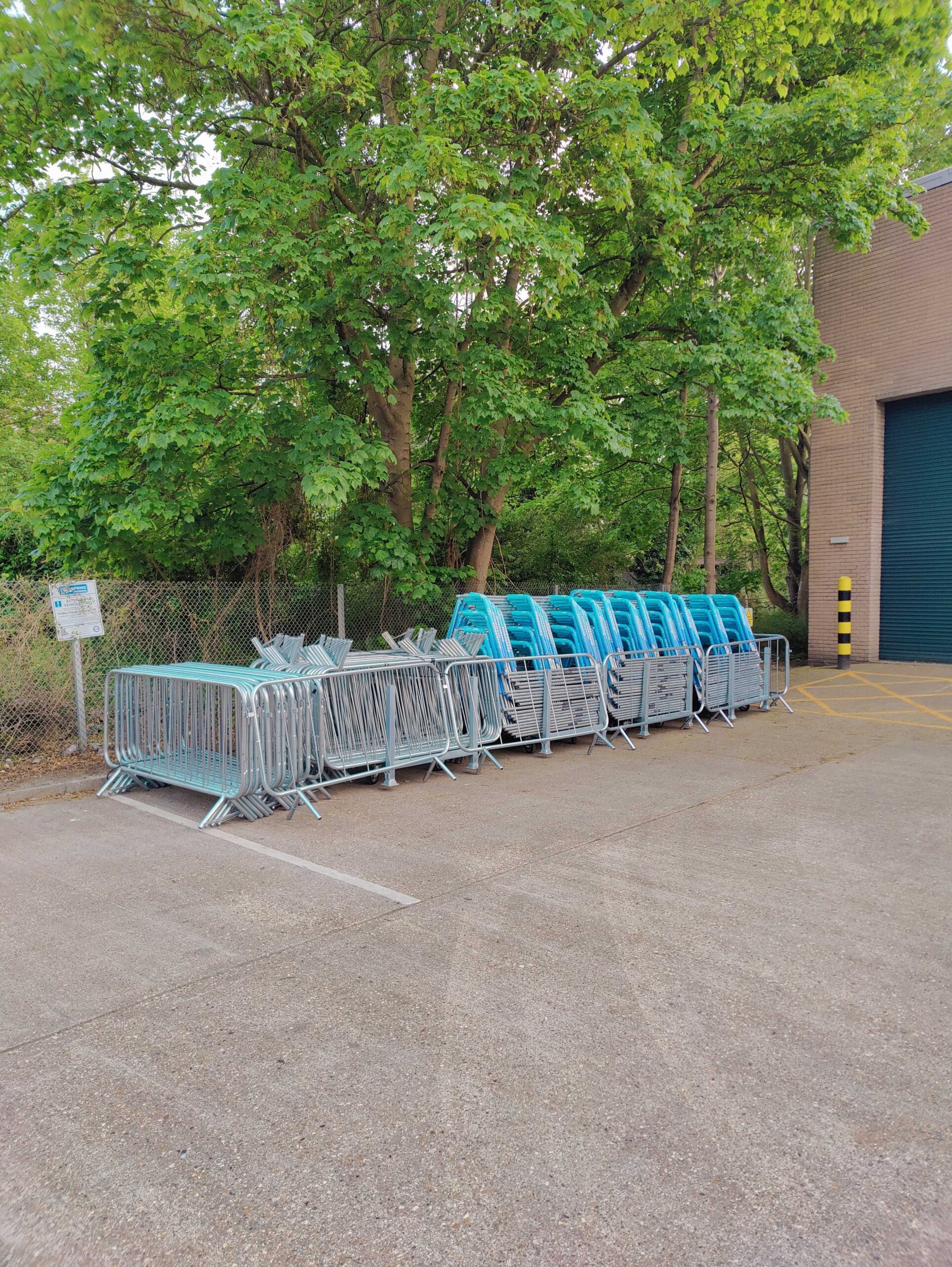 Equipment folded on site in Brentford
