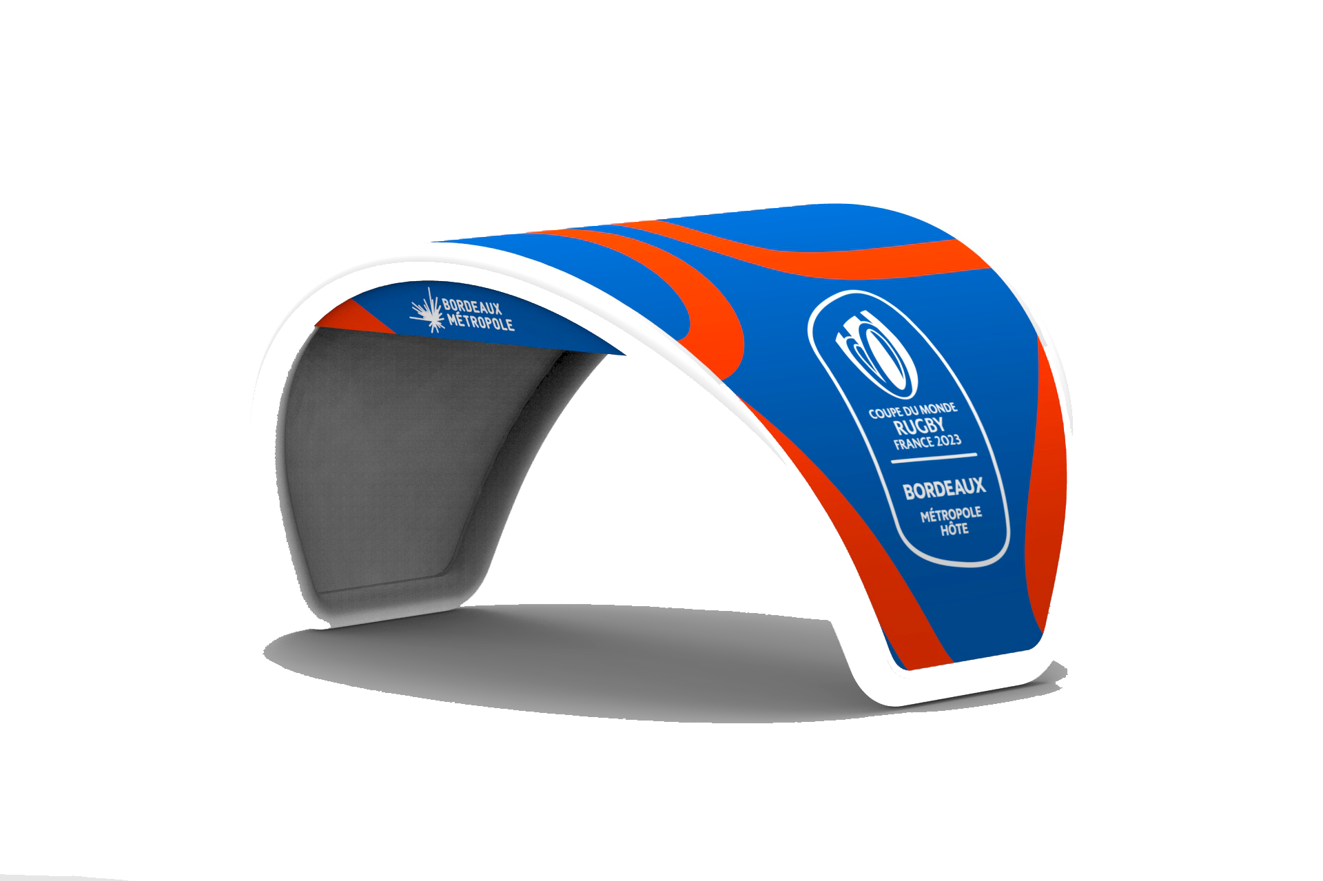 Wheelskeep tent branded for the Rugby World Cup