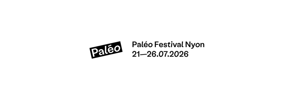 Paléo Festival Nyon logo with dates 21–26.07.2026 on a white background